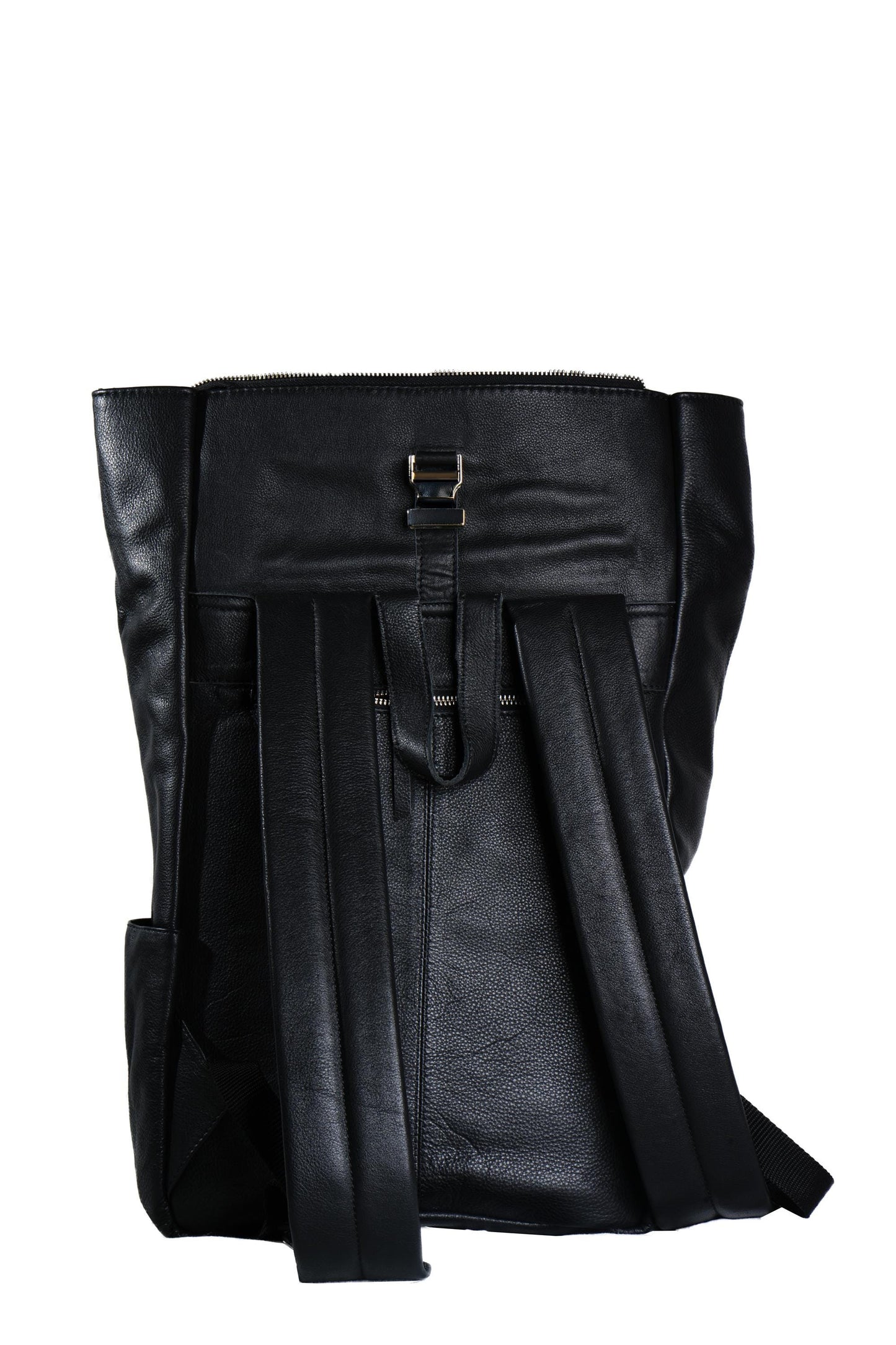 Handmade Black Leather Backpack Minimalist Laptop Bag – Travel Work Backpack Everyday Unisex Rucksack