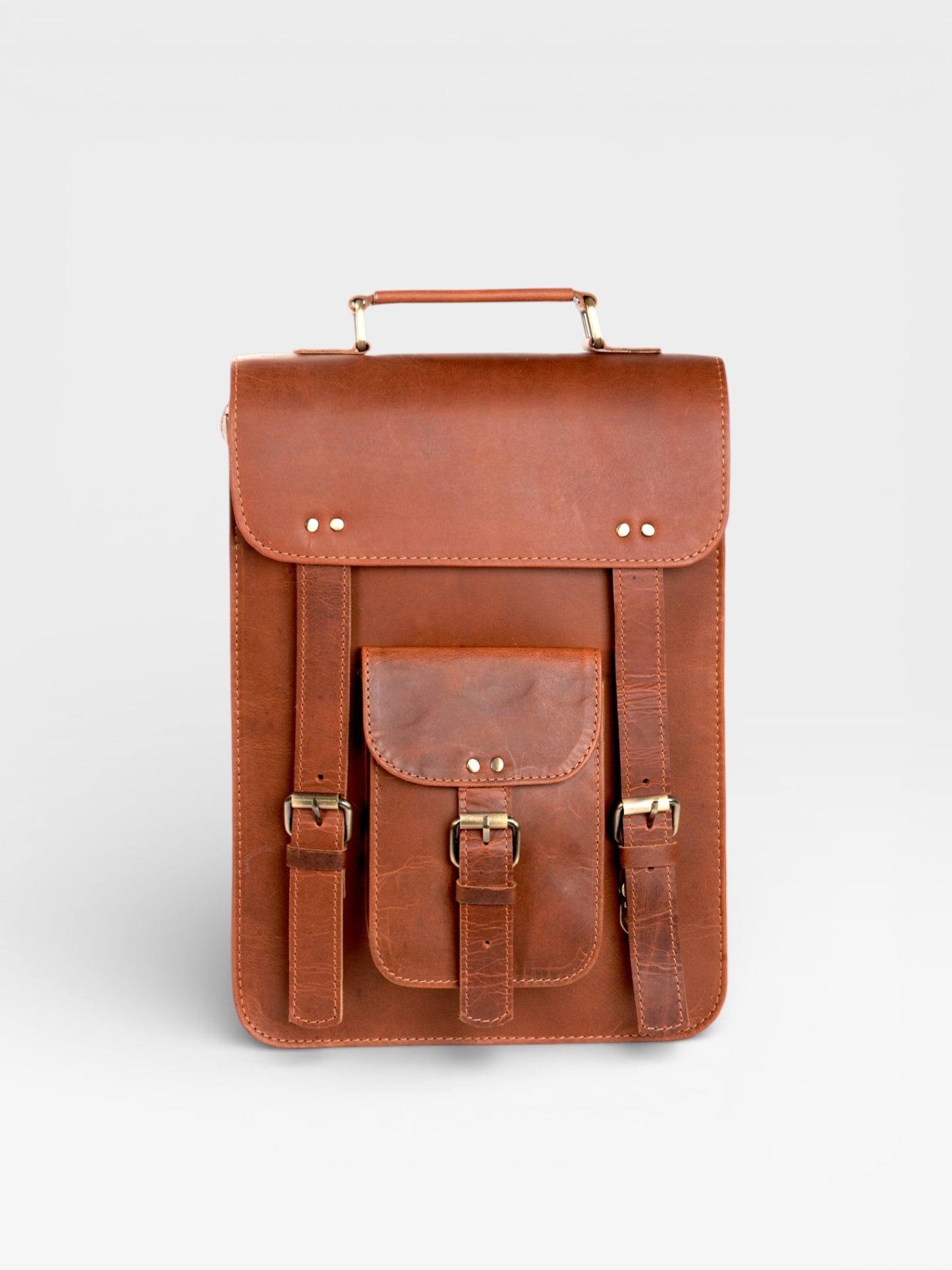 Personalized Leather Messenger Bag: Distressed 13-inch Laptop Sling