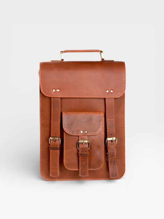 Personalized Leather Messenger Bag: Distressed 13-inch Laptop Sling