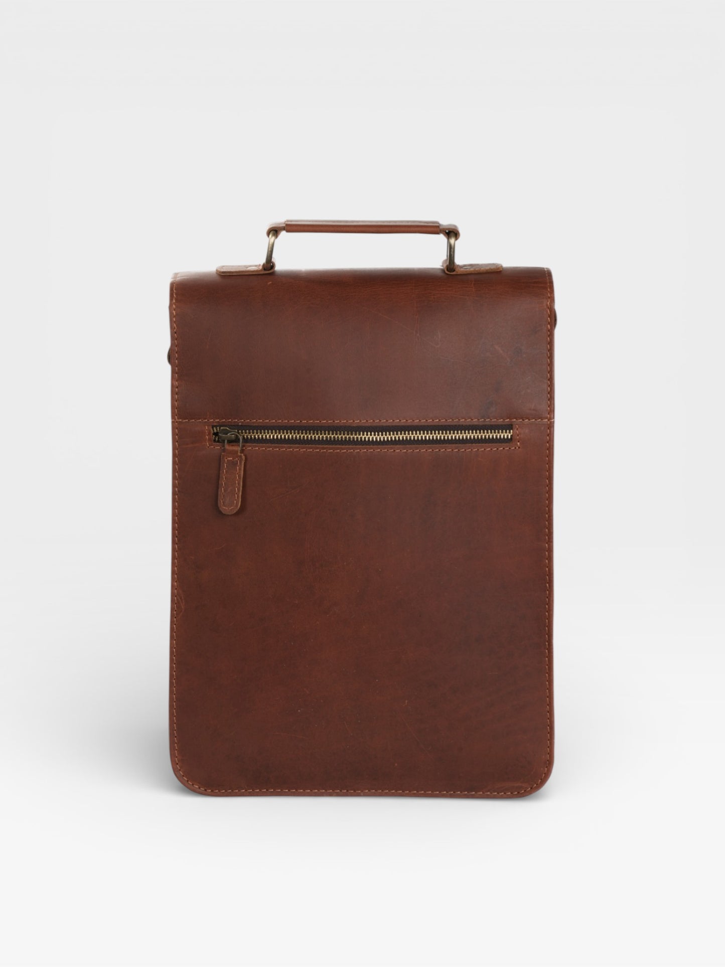 Personalized Leather Messenger Bag: Distressed 13-inch Laptop Sling