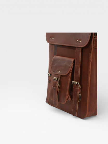 Personalized Leather Messenger Bag: Distressed 13-inch Laptop Sling