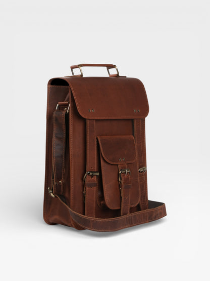 Personalized Leather Messenger Bag: Distressed 13-inch Laptop Sling