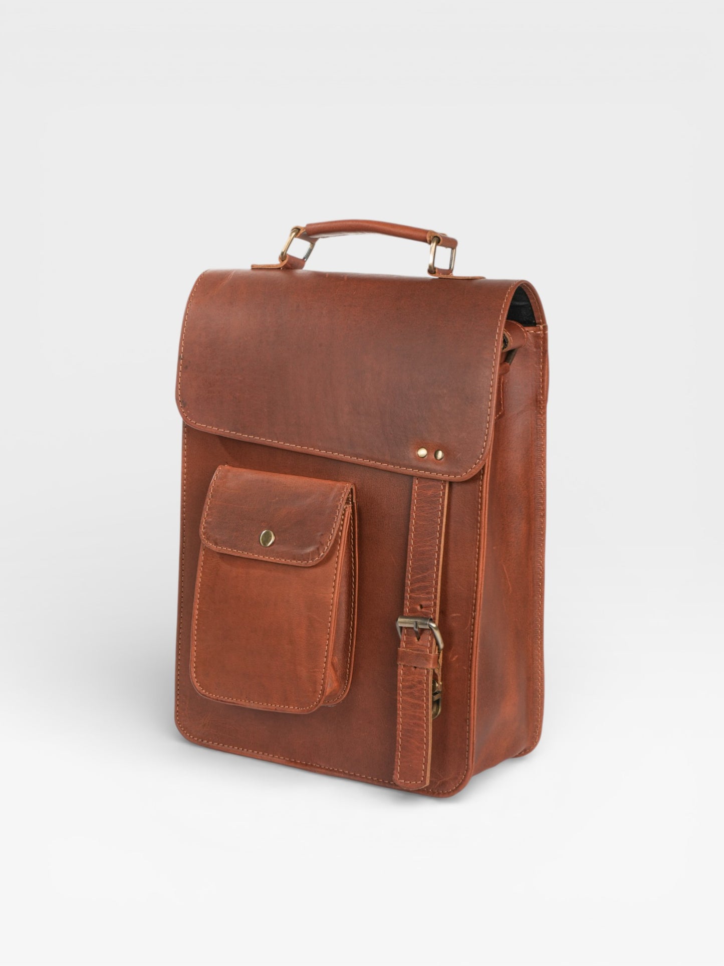 Handmade Goat Leather Sling Bag: Vintage Crossbody Messenger - 13 Inch