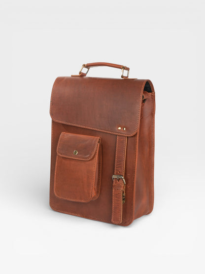 Handmade Goat Leather Sling Bag: Vintage Crossbody Messenger - 13 Inch