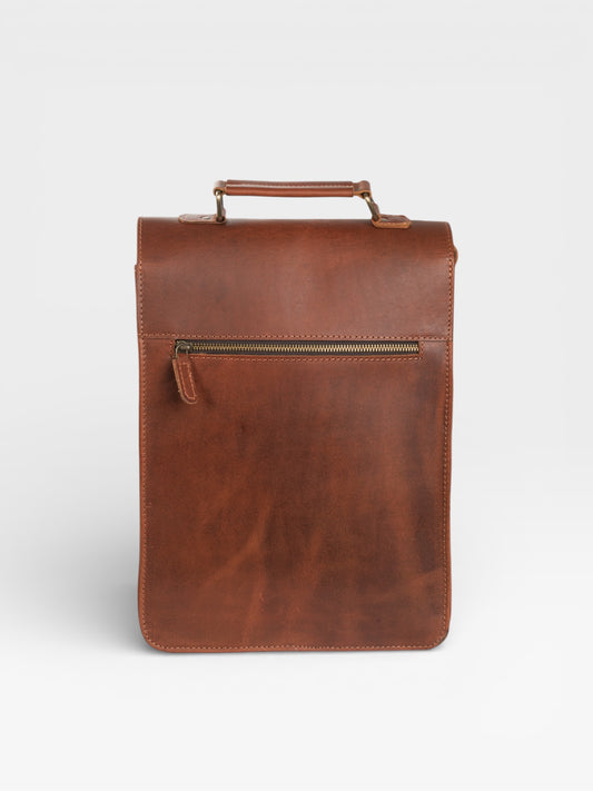 Handmade Goat Leather Sling Bag: Vintage Crossbody Messenger - 13 Inch