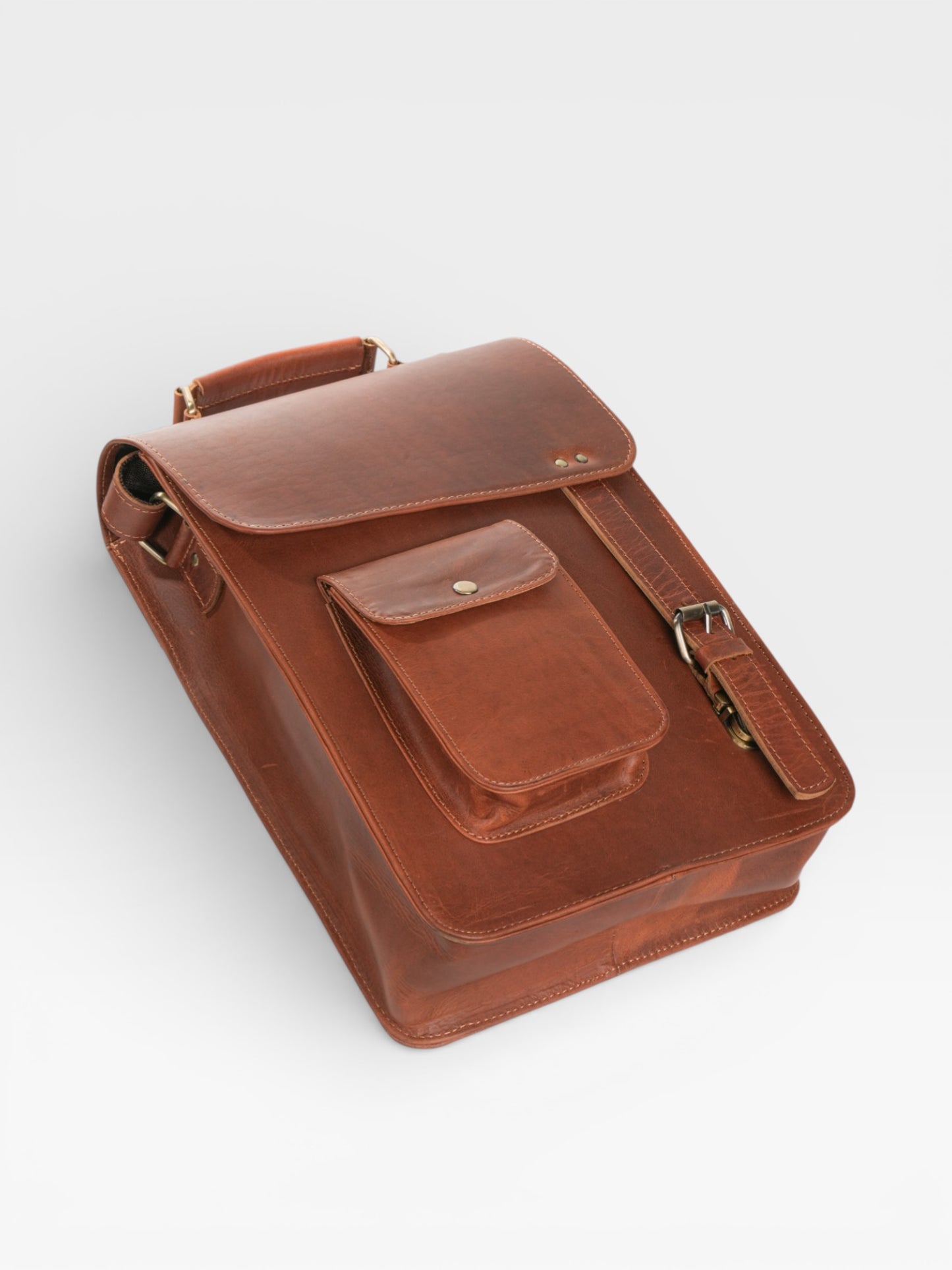 Handmade Goat Leather Sling Bag: Vintage Crossbody Messenger - 13 Inch