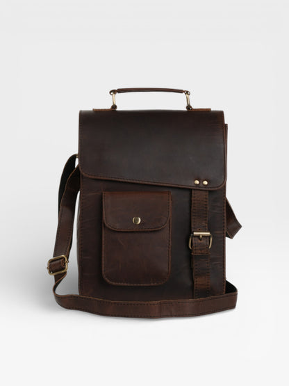 Handmade Genuine Goat Leather Crossbody Satchel Vintage Leather Sling Bag Rustic Unisex Messenger Bag for Men Women Travel College Office