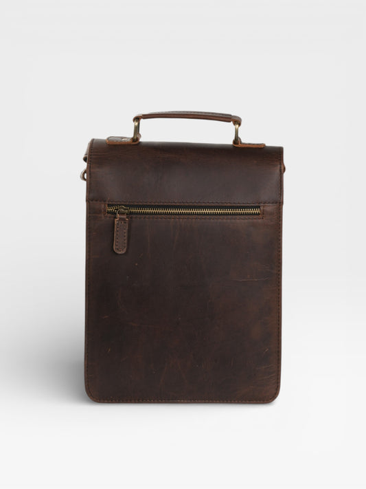 Handmade Genuine Goat Leather Crossbody Satchel Vintage Leather Sling Bag Rustic Unisex Messenger Bag for Men Women Travel College Office