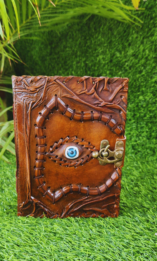 Personalized Leather Hocus Pocus Journal: Handmade Gothic Spell Book with Lock