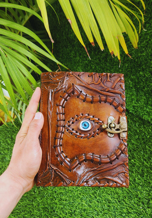 Personalized Leather Hocus Pocus Journal: Handmade Gothic Spell Book with Lock