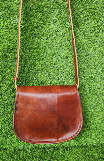 Handmade Goat Leather Sling Bag: Vintage Boho Crossbody Purse