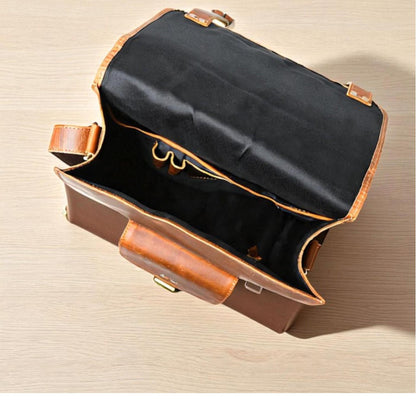 Personalized Leather Messenger Bag: Distressed 13-inch Laptop Sling