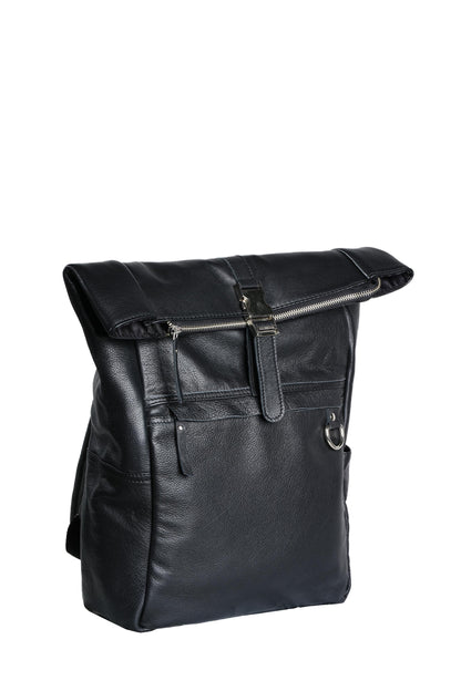 Handmade Black Leather Backpack Minimalist Laptop Bag – Travel Work Backpack  Everyday Unisex Rucksack