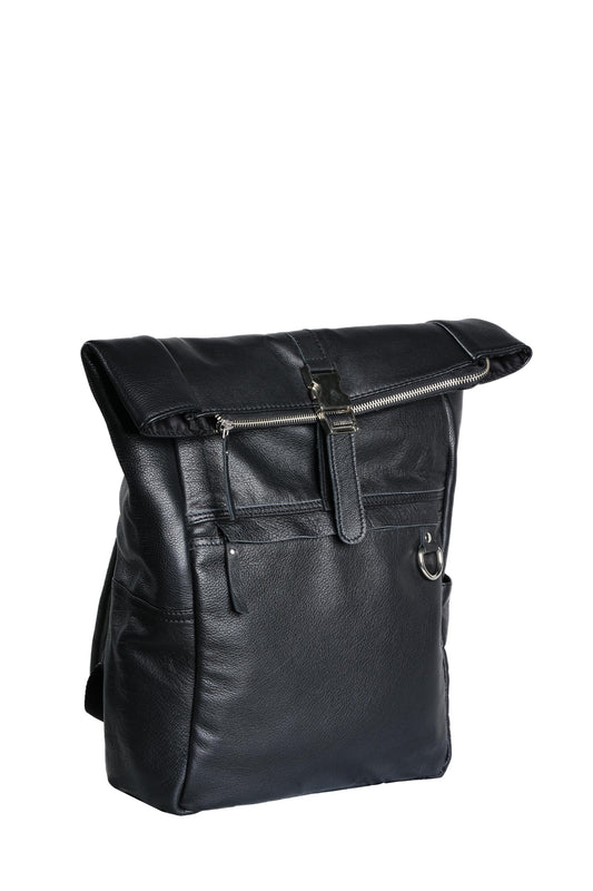 Handmade Black Leather Backpack Minimalist Laptop Bag – Travel Work Backpack  Everyday Unisex Rucksack