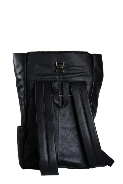 Handmade Black Leather Backpack Minimalist Laptop Bag – Travel Work Backpack  Everyday Unisex Rucksack