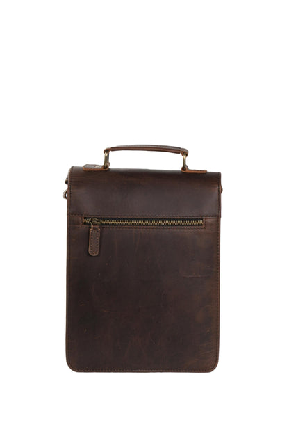 Personalized Leather Messenger Bag, Handmade Dark Brown Satchel
