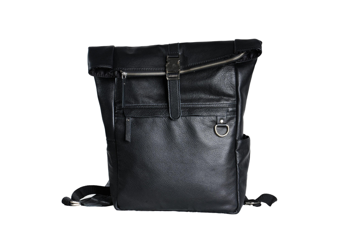 Handmade Black Leather Backpack Minimalist Laptop Bag – Travel Work Backpack  Everyday Unisex Rucksack