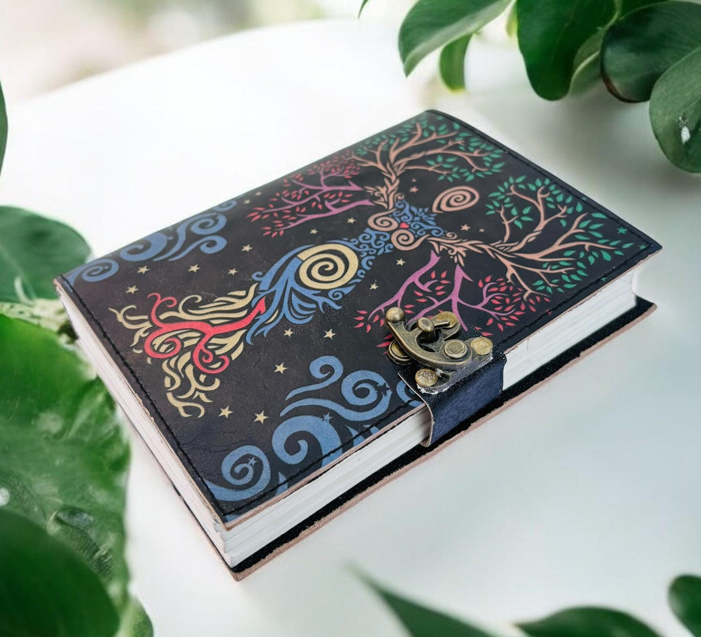 Tree of Life Leather Journal, Handmade Writing Diary, Deckle Edge