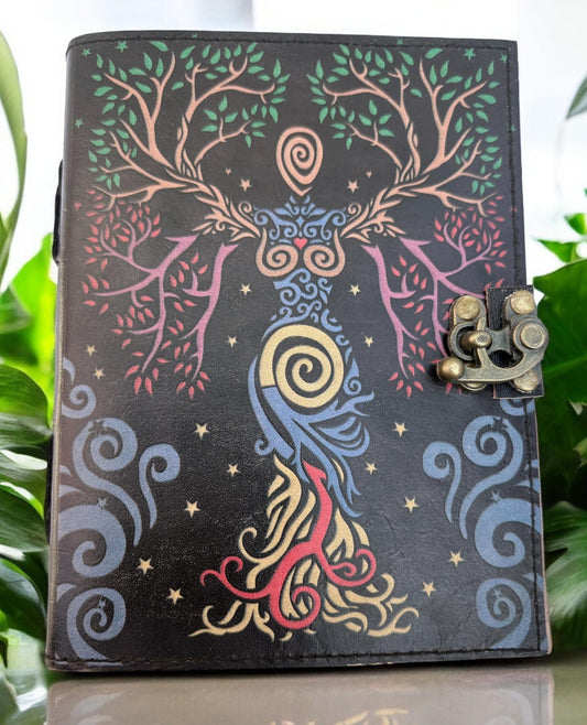 Tree of Life Leather Journal, Handmade Writing Diary, Deckle Edge