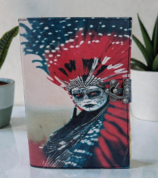 Handmade Tribe Leather Journal: Tribal Warrior Design, Personalized Gift