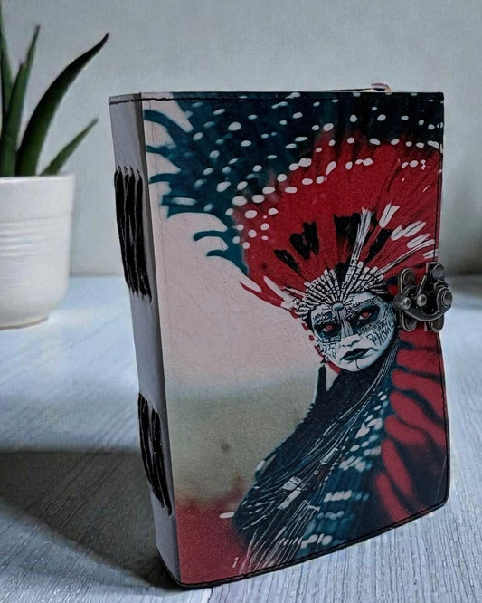 Handmade Tribe Leather Journal: Tribal Warrior Design, Personalized Gift