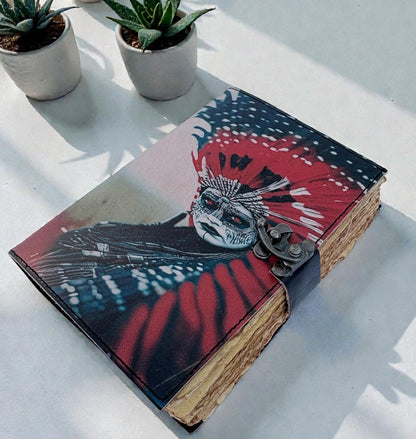 Handmade Tribe Leather Journal: Tribal Warrior Design, Personalized Gift