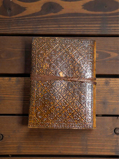 Personalized Handmade Triple Moon Leather Journal with  Lapis Blue Stone Book of Shadows Lined Notebook Customized Spiritual Gift for Her