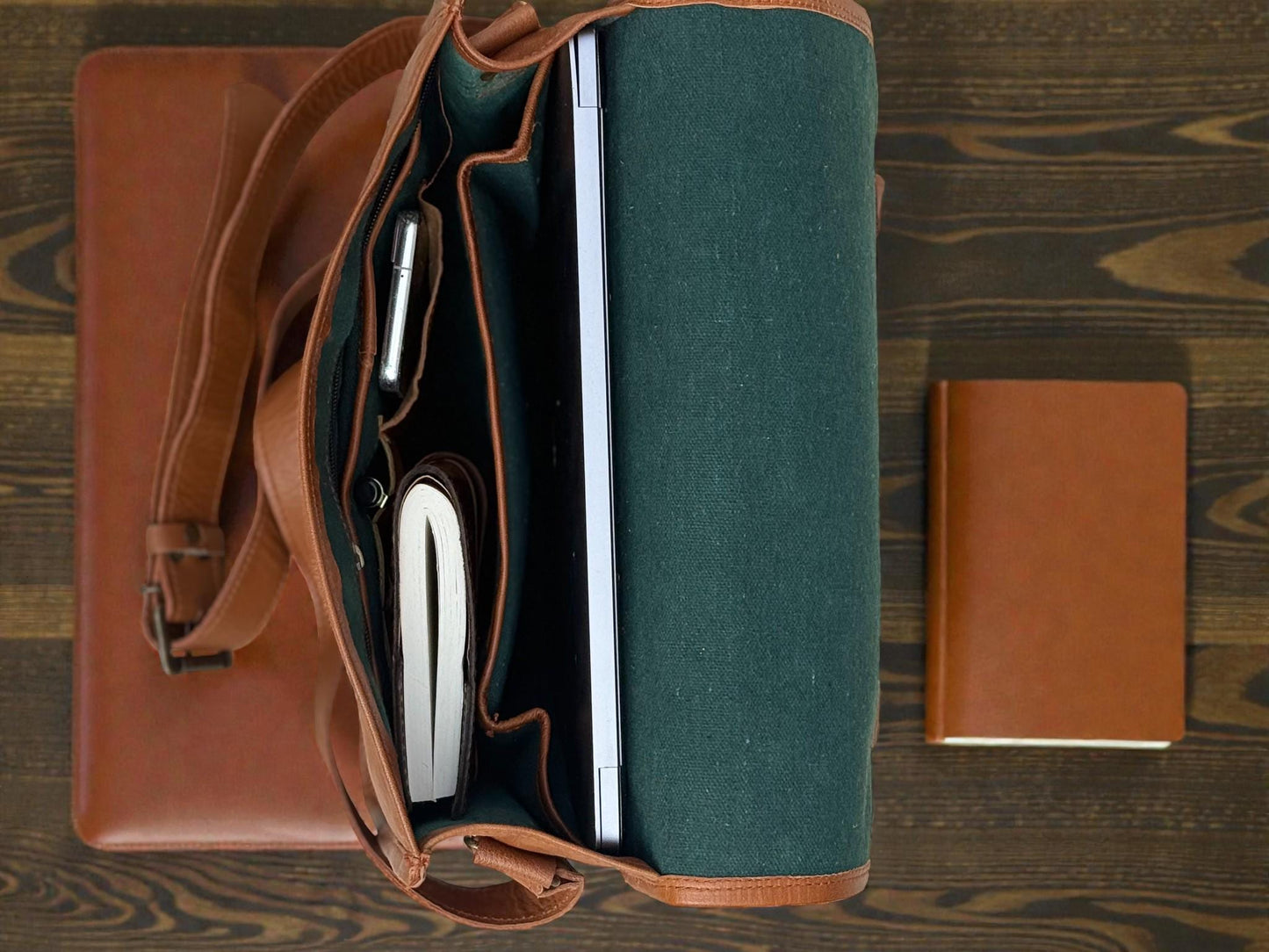 Handmade Brown Full Grain Leather Messenger Bag: 13-Inch Laptop Case & Men's Sling