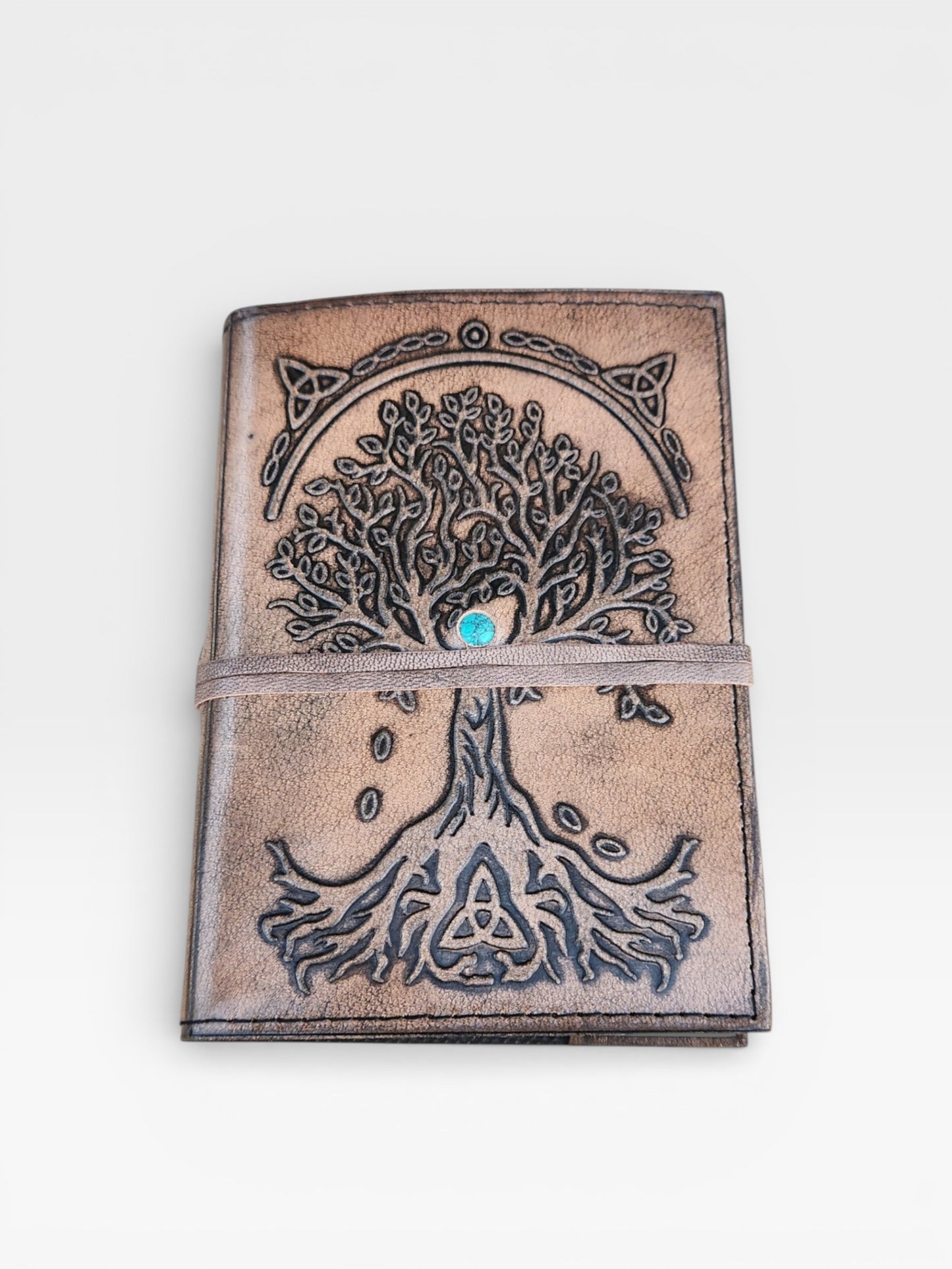 Handmade Leather Journal, Tree of Life, Celtic Diary, Refillable