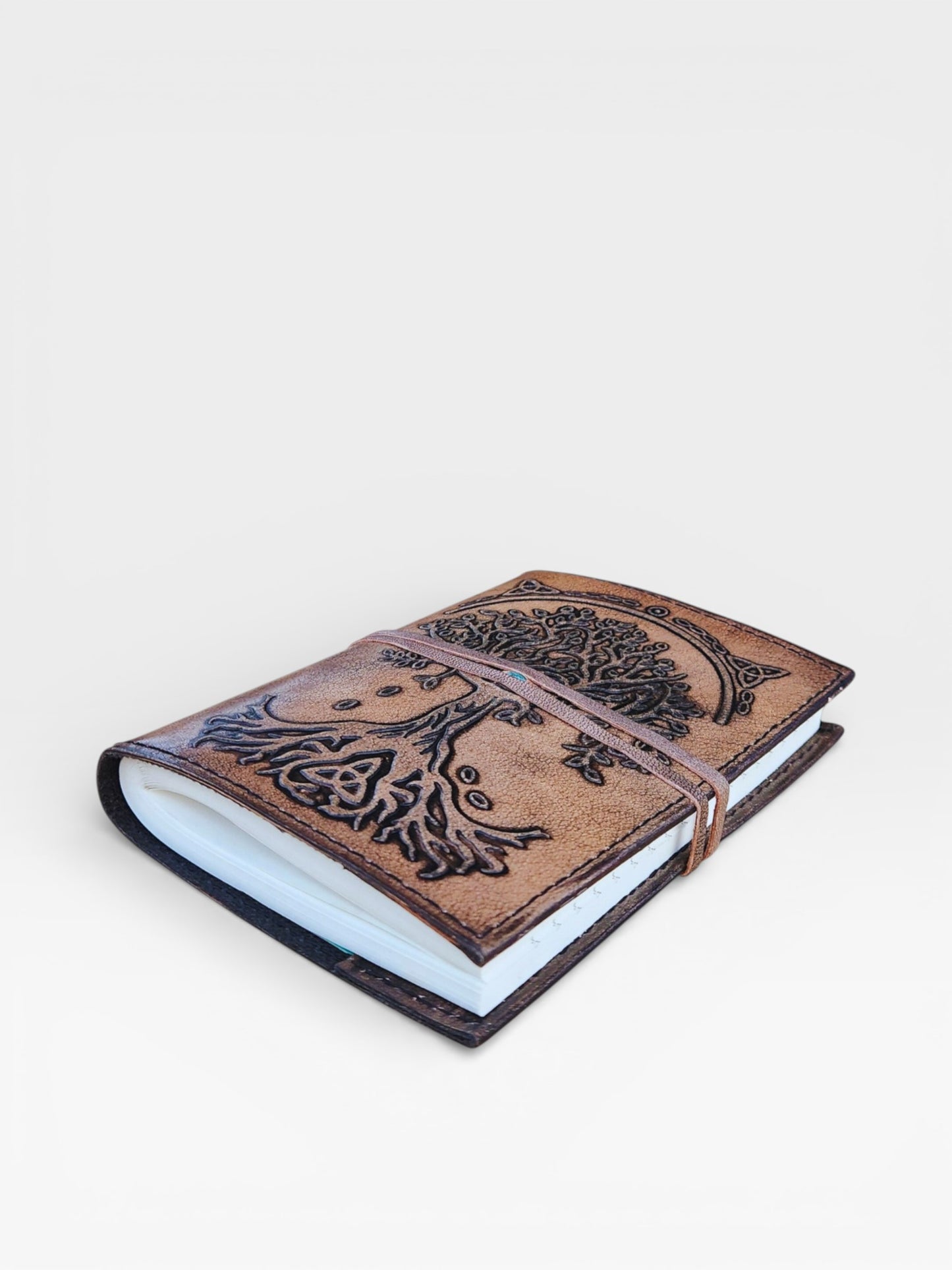 Handmade Leather Journal, Tree of Life, Celtic Diary, Refillable