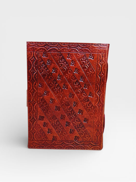 Personalized Rose Leather Journal with Lock: Handmade Paper Vintage Diary