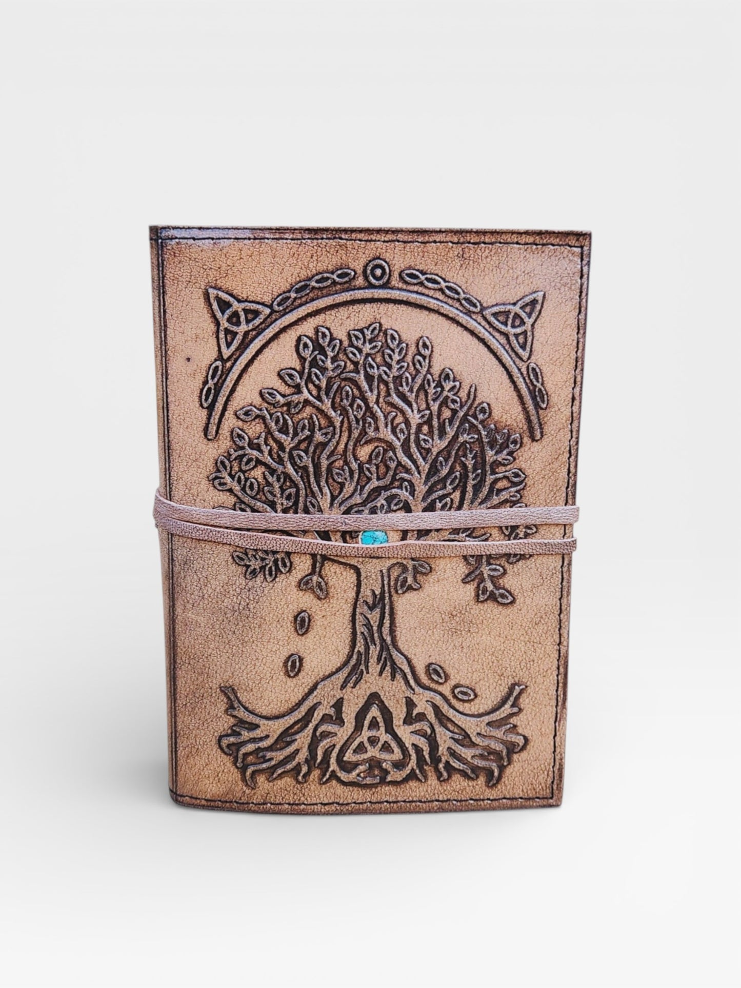 Handmade Leather Journal, Tree of Life, Celtic Diary, Refillable